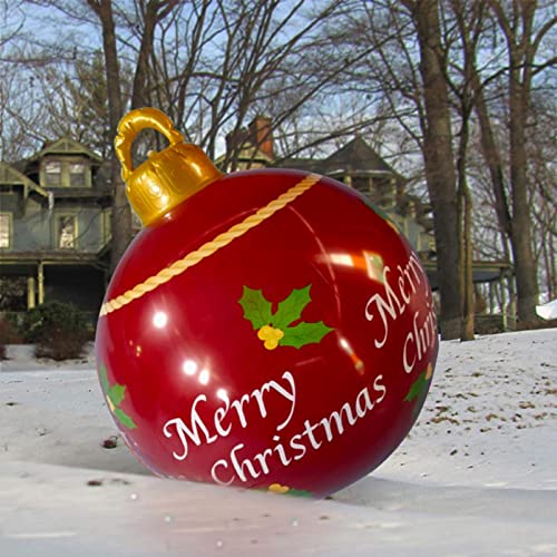 Fauitay Aufblasbare Weihnachtskugel, Christbaumkugeln Glas, 23,6 Zoll Riesig Aufblasbar Weihnachtsball PVC Aufblasbar Weihnachtskugel, Große Aufblasbare Weihnachtskugel Neujahr Outdoor von Fauitay