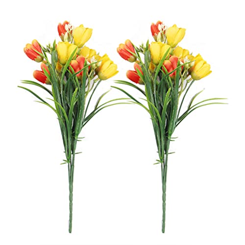 Fauitay Blumen künstliche Tulpen 35 * 5 * 5 2 Stück künstliche Tulpen Blumen gefälschte Tulpe Bouquet Decor für Hausgarten Hochzeit Dekorationen Supplies von Fauitay