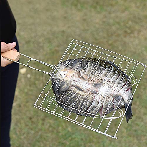 Fauitay Edelstahlgrillnetz mit Nicht -Stickgriff, Grillnetz, Fischfleischgrillkorb Der Grillofen von Fauitay