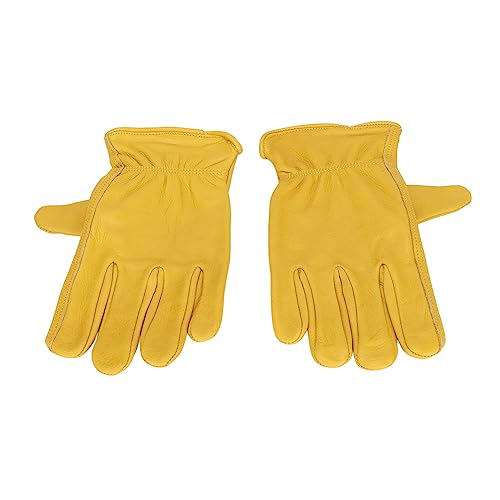 Fauitay Gartenhandschuhe Kuhleder-Leder-Kee-resistenter Fingerlederhandschuhe für das Fahrrad Im Freien (M) von Fauitay