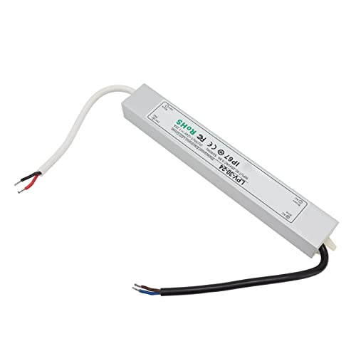 Fauitay LED-Treiber IP67 Wasserdicht 24 V mit Niedriger Spannungsausgangsleistung Versorgungstransformator Adapter für Lampenversicherungskamera 85-264V (LPV-30W-24V 1.25A) von Fauitay