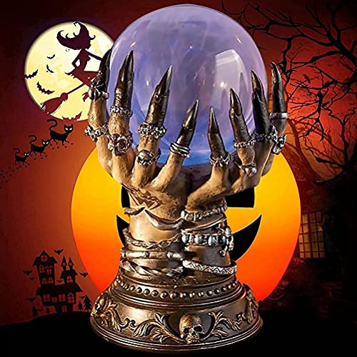 Fauitay Plasmakugel, 26 * 16 * 16 Halloween-Kristallkugel Hexe Himmlische Kristallkugel Blinkende Kristallkugel für Halloween-Dekoration (Braun) von Fauitay