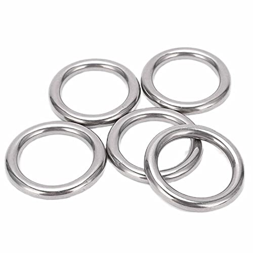 Fauitay Ringe Runde Edelstahl, 5pcs Boot Runde Ringe 304 Edelstahl Nahtloser Geschweißter Otype Hanging Ring für Yoga -Hängematte 6 X 30 Mm (6 * 30 mm) von Fauitay
