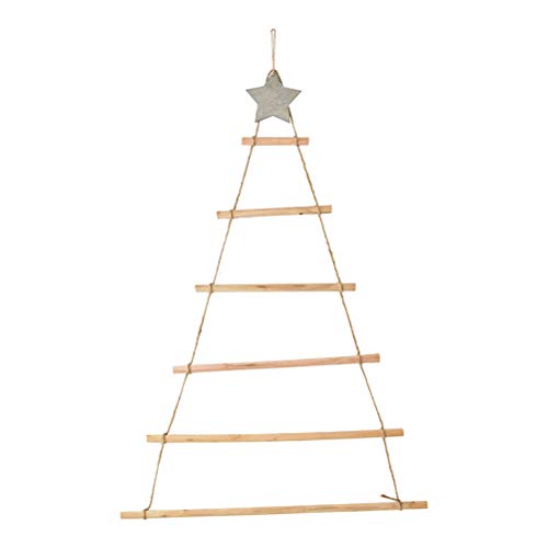 Hölzerne Hängeornamente mit Stern- und Seildekoration für Wand-Weihnachtsbaum (Sortierte Farbe) von Fauitay