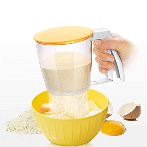 Mehlsieb Puderzuckerstreuer Staubzuckerstreuer 18 * 14 * 13cm Kunststoff-Mehlsieb Feinmaschiges Mehlsieb mit Ober- und Unterdeckel Handmehlsieb Mehlsieb Puderzuckerstreuer Staubzuckerstreuer 18 * 14 * 13cm Kunststoff-Mehlsieb Feinmaschiges Mehlsieb mit Ober- und Unterdeckel Handmehlsieb von Fauitay