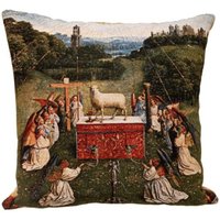 Darstellung Des Lamms Gottes, Belgien Jacquard Gewebt Handfertig Gobelin Kissenbezug, 46cm X 18"X 18" von FauveFineArts