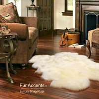 Aussergewöhnlicher Zottelfell Teppich in Weiss Schaffell Form - Zottelweich Shag Handgefertigt Designer Pelz Teppiche Mit Pelzakzenten Usa von FauxFurRugs