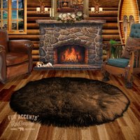 Kunstfell Schaffell Teppich - Rund Zottelig Weich Dickes Weiß Off White Shag Pelz Akzente Designer Teppiche & Überwürfe Usa von FauxFurRugs