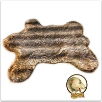 Kunstfell Teddy Bär Hautakzent Teppich - Golden Brown Wolf Streifen Kunstpelz Designer Shag Rugs Pelz Akzente Usa von FauxFurRugs