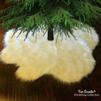 Runder Weihnachtsbaum-Rock - Weißer Kunstpelz Schaffell Weihnachtsdekoration Weicher Luxus Alle Größen von FauxFurRugs