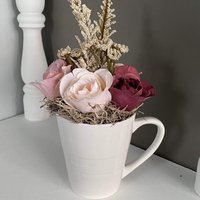 Rosa Rosen Im Becher | Geschenk Für Sie Verpackt Und Bereit Zu Gehen - Diese Besondere Person von FauxtasticFlorals