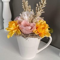 Valentinstag-Geschenkidee-Blumen Im Becher-Rosa Rosen von FauxtasticFlorals