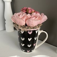 Valentinstag Geschenkidee | Herzen Und Rosa Rosen Geschenk Verpackt von FauxtasticFlorals