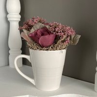 Valentinstag Geschenkidee | Rosen in Einer Tasse Seidenblumenarrangement -|Geschenk Verpackt Und Bereit Zu Gehen von FauxtasticFlorals