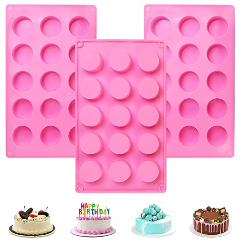 Favengo 3 Stück Muffinform Runde Muffinblech Silikon Zylinderform kleine Mini Muffin Blech Antihaft Mini Muffin Form Silikon Backform mit 15 Mulden für Cupcake, Torten, Eierbisse, grün von Favengo