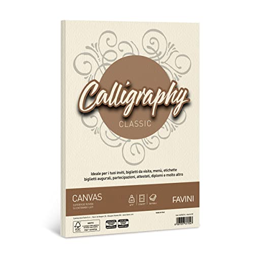 Favini A69Q314 Calligraphy Canvas, A4, elfenbeinfarben, 50 Blatt von Favini