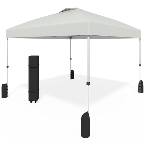 Favofamilie Pop-Up-Baldachin, 25,4 x 25,4 cm, sofortiges Aufstellen, Strandzelt mit Rolltragetasche, 8 Sandsäcke und 4 Abspannleinen, tragbarer Sonnenschutz für Camping, Veranstaltungen von Favofamilie