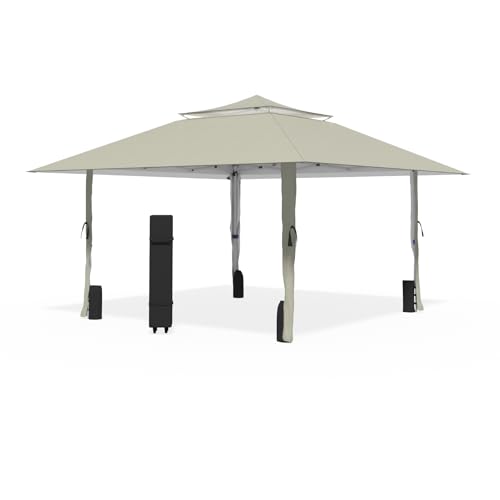 Favofamilie Pop-Up-Pavillon mit Rolltragetasche, 4 Sandsäcke und 4 Seilen, UV-beständige Oberseite, robuster Outdoor-Unterstand für Hinterhof, Camping, Events, Khaki Favofamilie Pop-Up-Pavillon mit Rolltragetasche, 4 Sandsäcke und 4 Seilen, UV-beständige Oberseite, robuster Outdoor-Unterstand für Hinterhof, Camping, Events, Khaki von Favofamilie