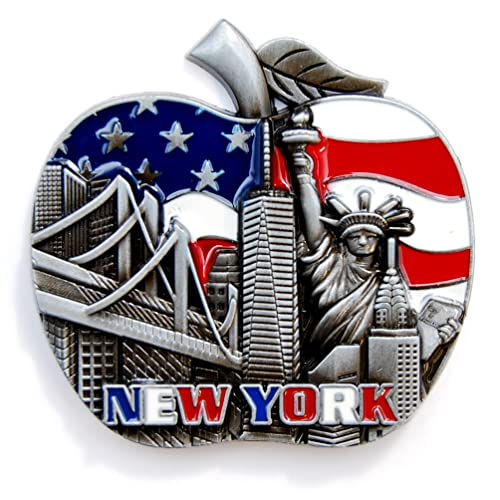 Favorict Big Apple New York Souvenir Metall Kühlschrank Magnet NY - Brooklyn Bridge Chrysler Building, Freiheitsstatue, Empire State Building NYC Metall Magnet Pack 1 von Favorict