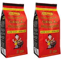 2x Favorit Grill Holzkohle 3 kg Sack, grosse Körnung, brennt schnell an von Favorit