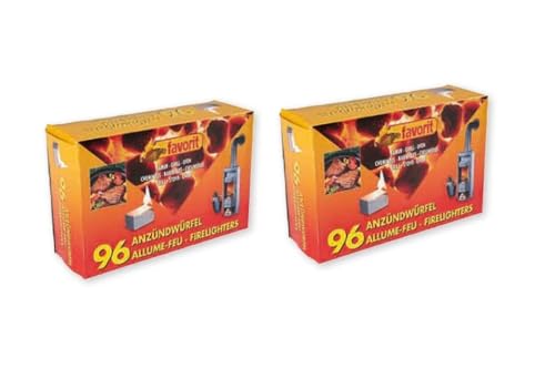 FAVORIT 2er Set Anzündwürfel – für Grill Kamin (2 x 800 g Karton, Naturprodukt aus Deutschland) von Favorit
