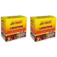 FAVORIT 2er Set Lavasteine – für Gas- und Elektrogrill (2 x 3kg Karton) von Favorit