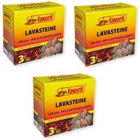 FAVORIT 3er Set Lavasteine – für Gas- und Elektrogrill (3 x 3kg Karton) von Favorit