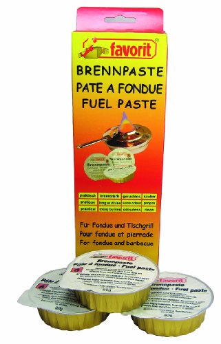 Favorit Brennpaste; geeignet für Sicherheitsbrenner; reiner Bio-Alkohol; verbrennt rußfrei; 3 x 80 g Schalen - 1811 von Favorit