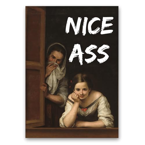 FavouriteArtWorks Witziger Poster Druck - Hochwertiger Kunstdruck - DIN A4 (21 x 29,7 cm) - Lustiges Badezimmer Poster - Moderne Bilder für Bad und Gäste WC - ohne Rahmen (Nice ass) von FavouriteArtWorks