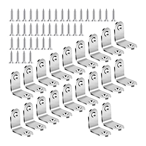 Angle Connector Stainless Steel Brackets, 90 Degree Furniture Angle, 20 Pieces L Shape Right Angle, with Screw for Mounting Table Chair Bookshelf (30 * 30) von Favson