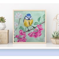 Blaumeise Kunstdruck, Geschenk, Natur Liebhaber Waldtier Briefkasten Vogel Geschenk von FawnandFloDesigns