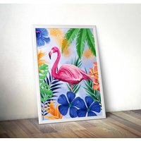 Flamingo Kunstdruck, Geschenke, Vogel Liebhaber Geschenk, Geschenk Für Teenager Mädchen, Briefkasten Tier Zum Thema Dschungel von FawnandFloDesigns