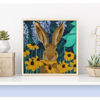 Hase Kunstdruck, Geschenk, Natur Liebhaber Waldtier Briefkasten Tierliebhaber Geschenk von FawnandFloDesigns