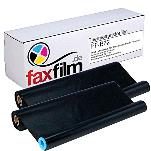 FAXFILM 2x kompatible Thermotransferrolle ersetzt Brother PC-72RF / PC-71RF , je 144 Seiten, schwarz von OBV