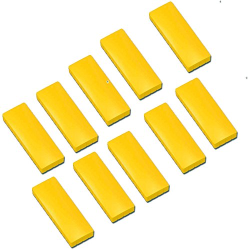 10x Faxland Magnete rechteckig, Gelb 54x19 mm, Haftmagnete für Whiteboard, Kühlschrankmagnet, Magnettafel, Magnetwand, Magnet von Faxland