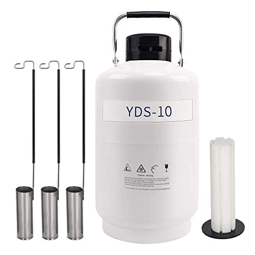 Fayelong Stickstoffbehälter Cryogebhälter mit 3 Lagergestellen Flüssiger Refrigeration Dewar Cryogenic Container (15L) von Fayelong