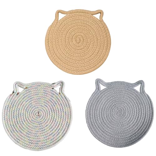 3 Stück Topfuntersetzer, Geflochtene Untersetzer, Runde Untersetzer für Töpfe, Pfannen und Teller(3 Farben,20cm) von Fayemint
