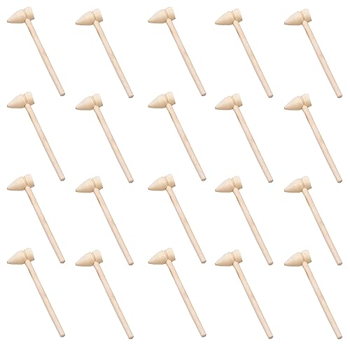 Fayemint 20 Stücke Mini Wooden Hammer, Wooden Hammer Small, Shellfish Wooden Hammer, Spitz, für Klopfen von Hummern, Schalentieren, Schokolade von Fayemint