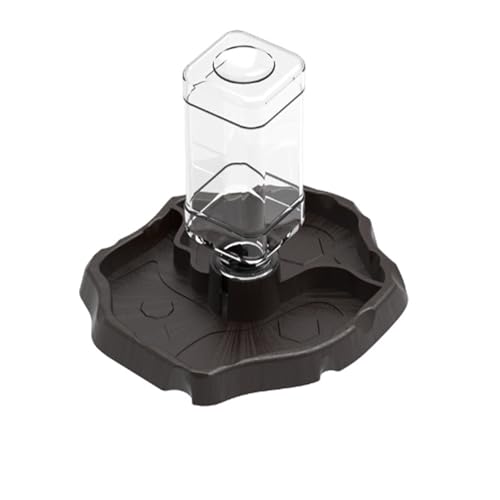 Fayemint Reptilien Schildkröte Futternapf, 2 in 1 Reptilienfutterwasserschale Näpfe, für Schildkröten, Hamster, Eidechse (Dunkelbraun) von Fayemint