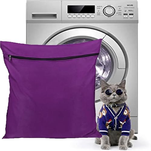 Petwear Wäschebeutel, Wäschesack für Haustiere, Waschbeutel mit Reißverschluss, Haustier-Wäschesack für Hunde, Katzen, Haustier-Bettwäsche, Decken (Lila) von Fayemint