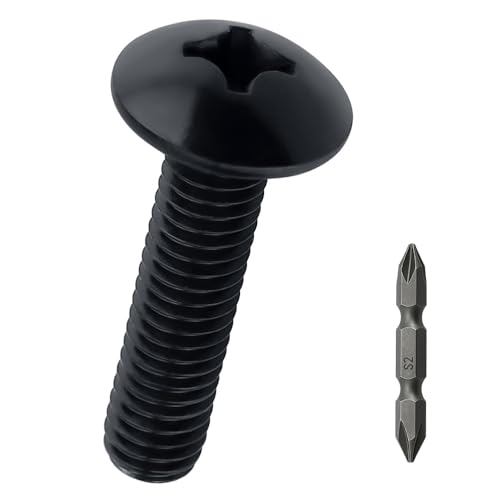 100 Stück M3-0,5 x 16 mm Flachkopf-Maschinenschrauben, 100 Stück, Edelstahl 304 (18–8), schwarz oxidbeschichtet, Kreuzschlitz, Fayeploo (mit Kreuzschlitz-Bit) von Fayeploo