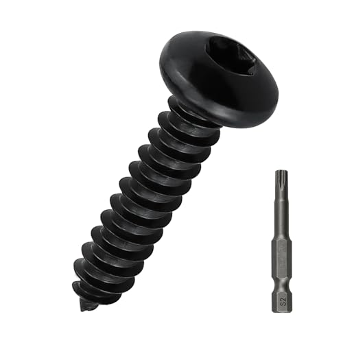 # 12 x 3,8 cm schwarze Torx-Blechschrauben mit Flachkopf-Blechschrauben, 304 Edelstahl 18–8, selbstschneidende Schrauben für Metall, Holz und Kunststoff, schwarz beschichtet, Stern-/Torx-Bit im # 12 x 3,8 cm schwarze Torx-Blechschrauben mit Flachkopf-Blechschrauben, 304 Edelstahl 18–8, selbstschneidende Schrauben für Metall, Holz und Kunststoff, schwarz beschichtet, Stern-/Torx-Bit im von Fayeploo