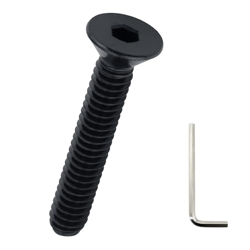 5/16-18 x 1-3/4 Zoll schwarze Flachkopfschrauben (10 Stück), 304 Edelstahl 18/8, Senkkopf, Inbus-Sechskantantrieb, Vollgewinde, Fayeploo (mit Sechskantschlüssel) von Fayeploo