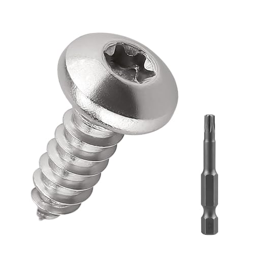 #6 x 6,35 mm Torx-Blechschrauben, 304 Edelstahl 18–8, selbstschneidende Schrauben für Metall, Holz und Kunststoff, 100 Stück mit 50 mm Stern-Treiber-Bit #6 x 6,35 mm Torx-Blechschrauben, 304 Edelstahl 18–8, selbstschneidende Schrauben für Metall, Holz und Kunststoff, 100 Stück mit 50 mm Stern-Treiber-Bit von Fayeploo