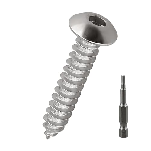 Blechschrauben, M6 x 35 mm, 304 Edelstahl, 18–8, selbstschneidende Schrauben für Metall, Holz und Kunststoff, inklusive Steckschlüssel-Bit, 30 Stück Blechschrauben, M6 x 35 mm, 304 Edelstahl, 18–8, selbstschneidende Schrauben für Metall, Holz und Kunststoff, inklusive Steckschlüssel-Bit, 30 Stück von Fayeploo