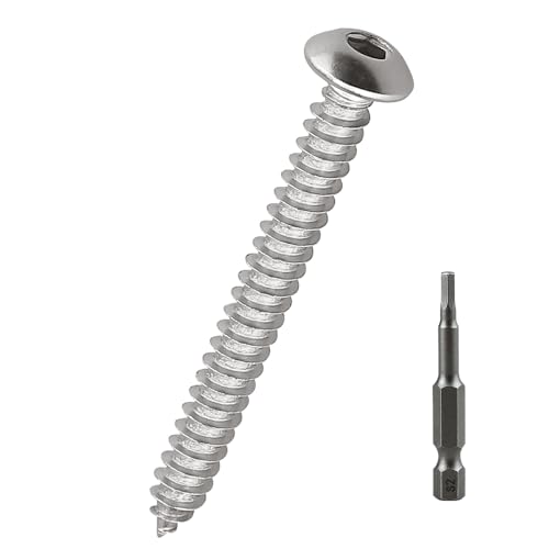 Blechschrauben mit Halbrundkopf, M6 x 40 mm, 304 Edelstahl, 18–8, selbstschneidende Schrauben für Metall, Holz und Kunststoff, inklusive Steckschlüssel-Bit, 30 Stück Blechschrauben mit Halbrundkopf, M6 x 40 mm, 304 Edelstahl, 18–8, selbstschneidende Schrauben für Metall, Holz und Kunststoff, inklusive Steckschlüssel-Bit, 30 Stück von Fayeploo