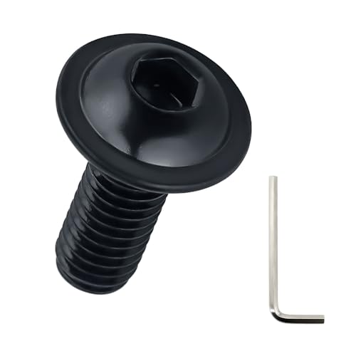 M3-0,5 x 6 mm Flanschschrauben mit Innensechskant, 100 Stück, 304 Edelstahl 18/8, schwarz oxidbeschichtet, Inbus-Sechskantantrieb, Fayeploo (mit Sechskantschlüssel) von Fayeploo