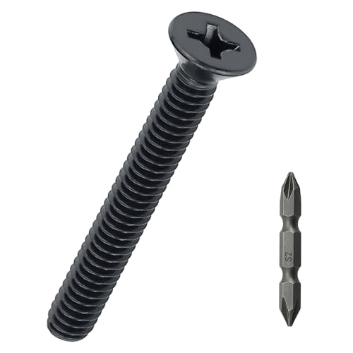M5-0,8 x 30 mm Kreuzschlitz-Flachkopf-Maschinenschrauben, 50 Stück, Edelstahl 304 (18-8), schwarz beschichtete Senkkopfschrauben, Fayeploo (mit Kreuzschlitz-Bit) von Fayeploo