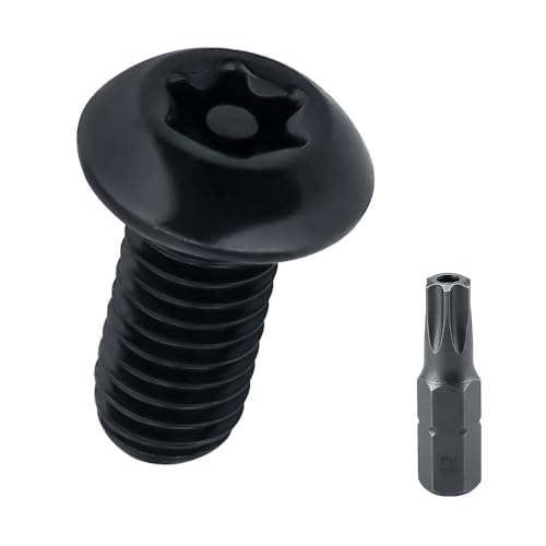 M8-1,25 x 12 mm Torx-Kopf-Maschinenschrauben (20 Stück), 18-8 (304) Edelstahl, manipulationssichere Nummernschild-Schrauben, schwarz beschichtet, Fayeploo (mit Bit) von Fayeploo