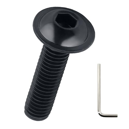 M8-1,25 x 20 mm Flanschschrauben mit Innensechskant, 304 Edelstahl 18/8, schwarz oxidbeschichtet, Inbus-Sechskantantrieb, Fayeploo (mit Sechskantschlüssel), 20 Stück von Fayeploo
